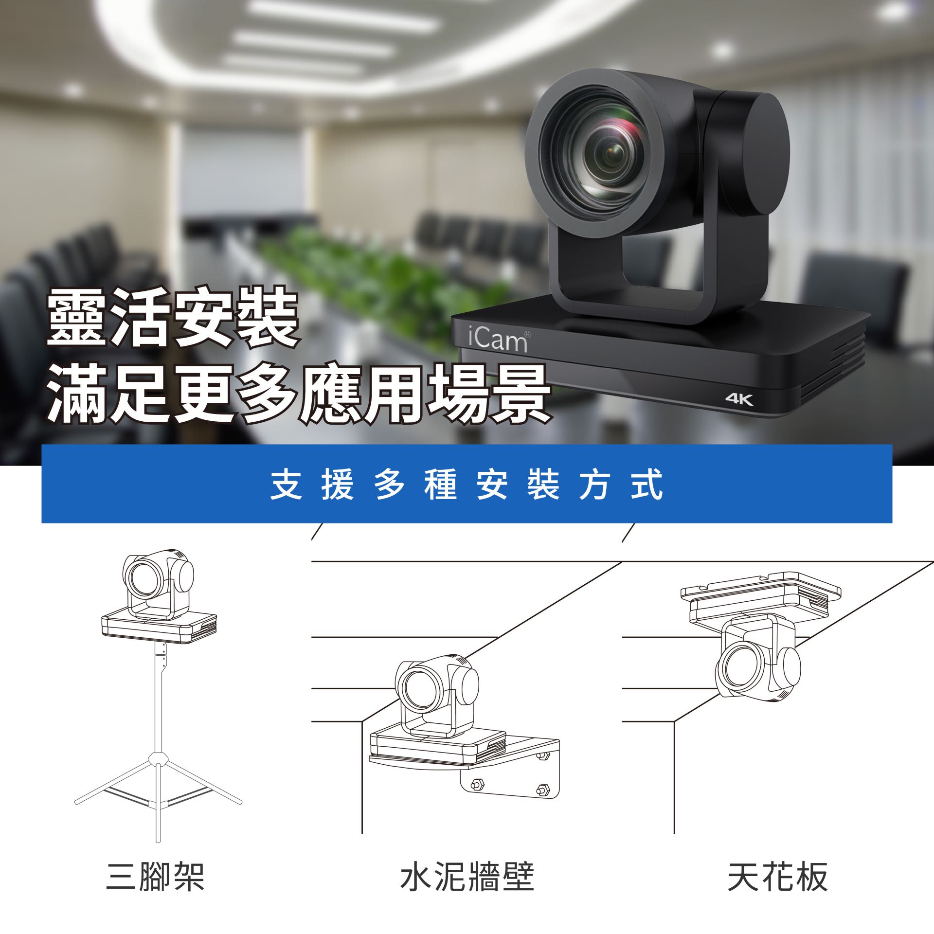 iCam Ultra攝影機安裝方式